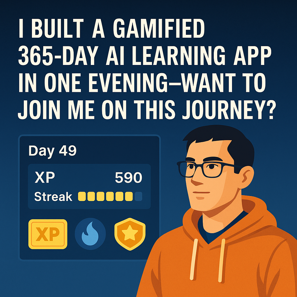 I Built a Gamified 365-Day AI Learning App in One Evening—Want to Join Me on This Journey?